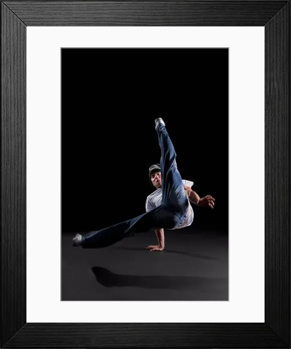 Framed Print : A B-boy doing a Flare breakdance move Framed Print : A B-boy doing a Flare breakdance move