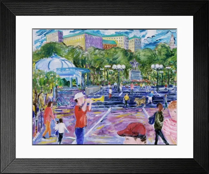 Framed Print : Spring, Union Square, 2005, Richard H. Fox (b.1960 / American), Oil on Canvas Framed Print : Spring, Union Square, 2005, Richard H. Fox (b.1960 / American), Oil on Canvas