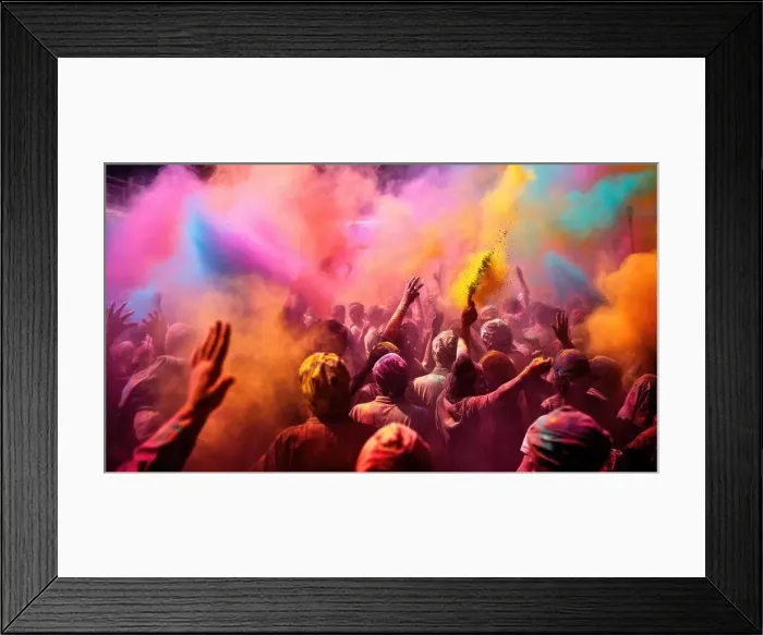 Framed Print : People celebrating the Holi festival of colors in Nepal or India Framed Print : People celebrating the Holi festival of colors in Nepal or India