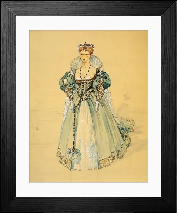 Framed Print : Italy, Milan, Costume sketch for Laura in La Gioconda by Amilcare Ponchielli Framed Print : Italy, Milan, Costume sketch for Laura in La Gioconda by Amilcare Ponchielli