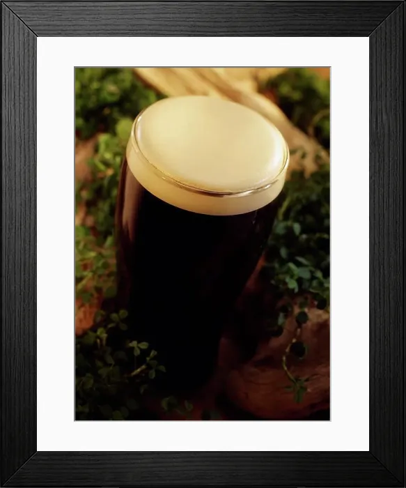 Framed Print : Pint of stout, Beer surrounded by shamrocks Framed Print : Pint of stout, Beer surrounded by shamrocks