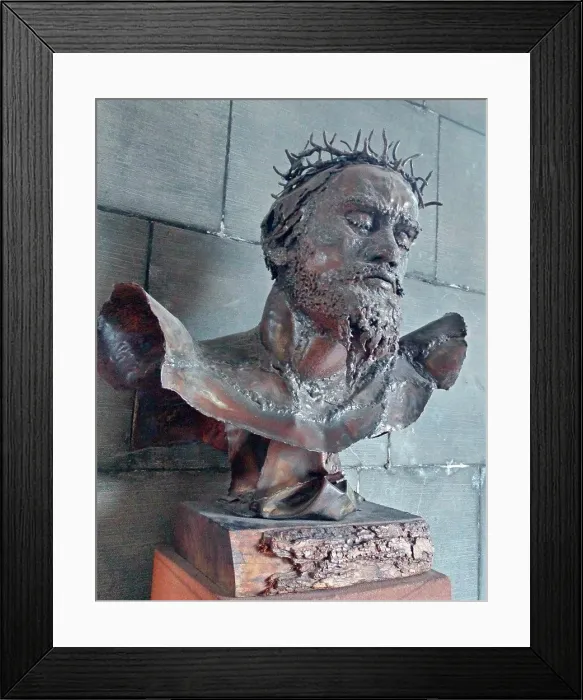 Framed Print : Christ Crucified by Helen Huntington Jennings, Coventry Cathedral, England
