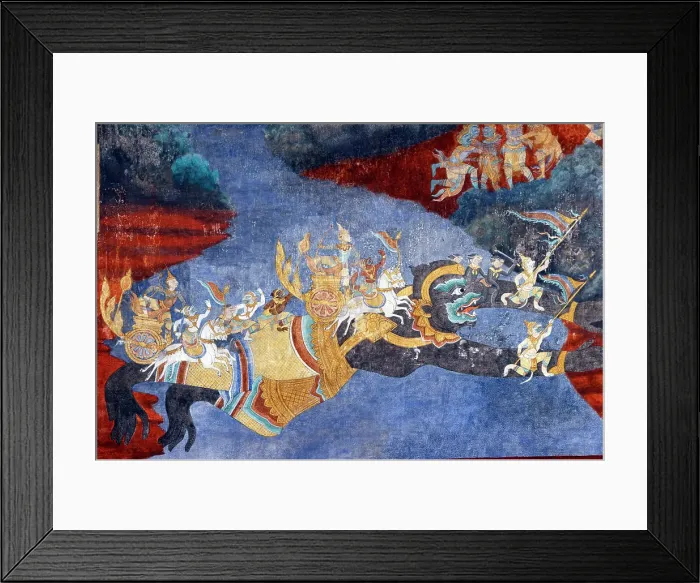 Framed Print : Royal palace complex. Murals of scenes from the Khmer (Reamker) version of the classic Indian epic Ramayana Framed Print : Royal palace complex. Murals of scenes from the Khmer (Reamker) version of the classic Indian epic Ramayana