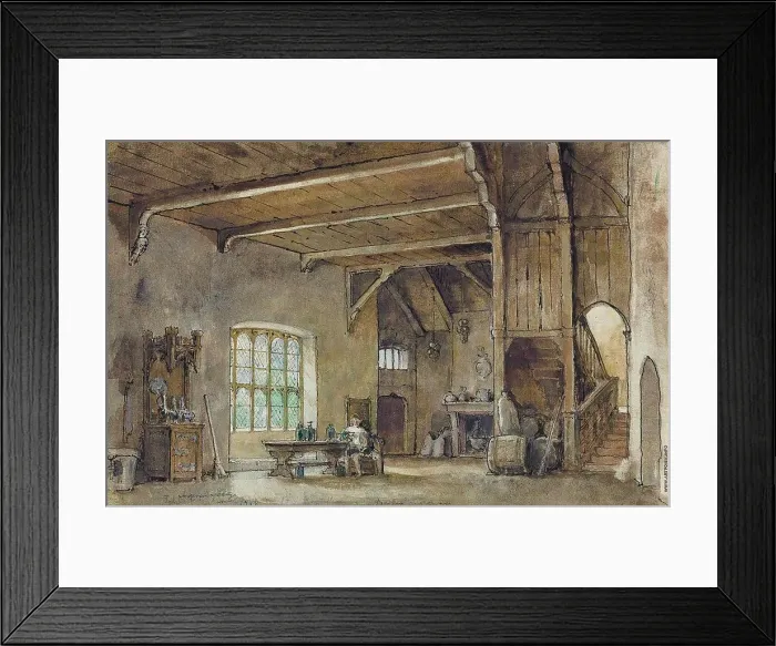 Framed Print : Set design for the Opera Falstaff by Giuseppe Verdi, Benois, Alexander Nikolayevich (1870-1960)