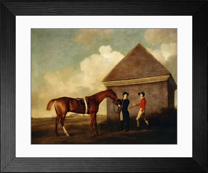 Framed Print : Eclipse, a Dark Chestnut Racehorse held by a Groom Framed Print : Eclipse, a Dark Chestnut Racehorse held by a Groom