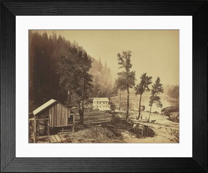 Framed Print : Eagle Creek, Columbia River; Carleton Watkins Framed Print : Eagle Creek, Columbia River; Carleton Watkins