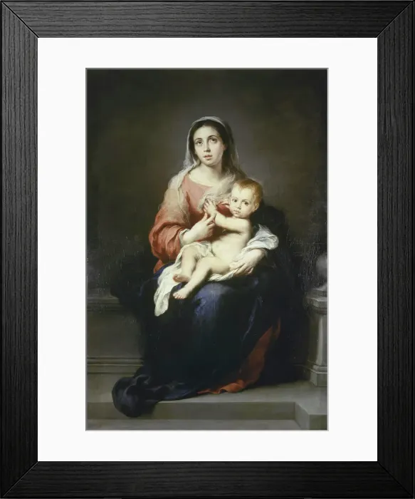 Framed Print : Madonna and Child 1670 Bartolome Esteban Murillo (1617-1682 Spanish) Oil on canvas Staatliche Kunstsammlungen Framed Print : Madonna and Child 1670 Bartolome Esteban Murillo (1617-1682 Spanish) Oil on canvas Staatliche Kunstsammlungen