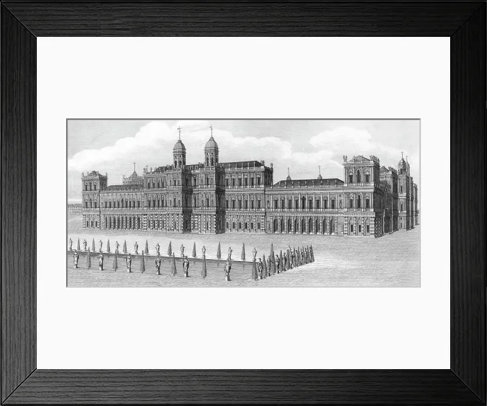 Framed Print : The Royal Palace of Whitehall, designed by Inigo Jones. Date: seventeenth century Framed Print : The Royal Palace of Whitehall, designed by Inigo Jones. Date: seventeenth century
