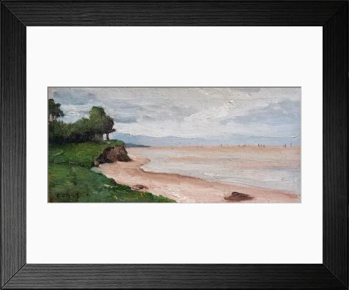 Framed Print : Beach near Etretat Oil on canvas; c. 1872 Jean-Baptiste-Camille Corot; French; 1796 - 1875
