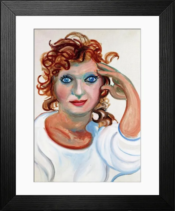 Framed Print : Celia II. David Hockney (b.1937). Oil on canvas. 1984. 66 x 45.7cm. The Sitter for this portrait was Celia Birtwell