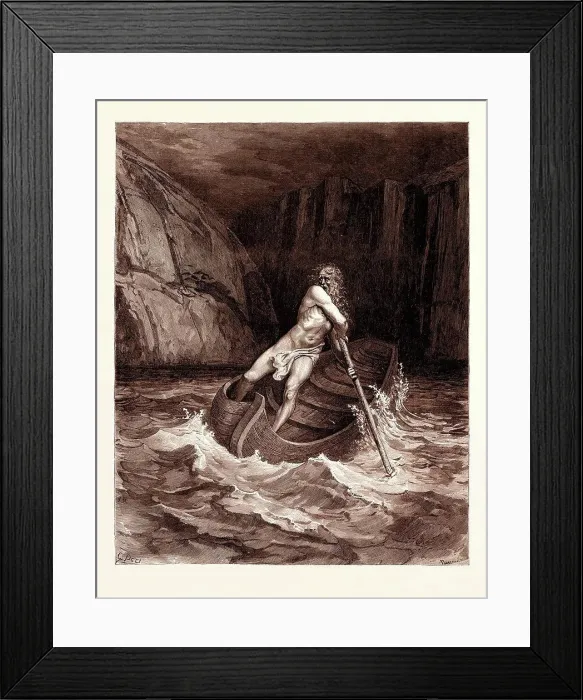 Framed Print : CHARON, the ferryman of Hell, 1861 BY GUSTAVE DOR Framed Print : CHARON, the ferryman of Hell, 1861 BY GUSTAVE DOR