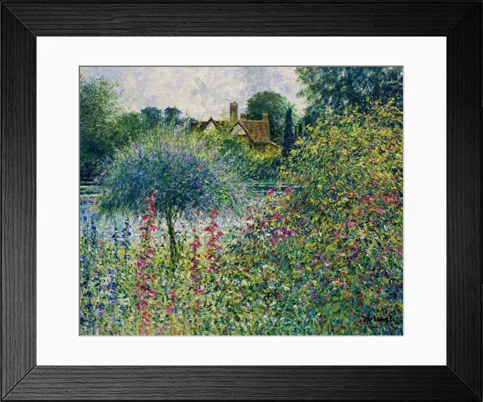 Framed Print : View to the Manor House from the Pergola- Afternoon, July 2004 Charles Neal (b.1951 / British) Oil on canvas