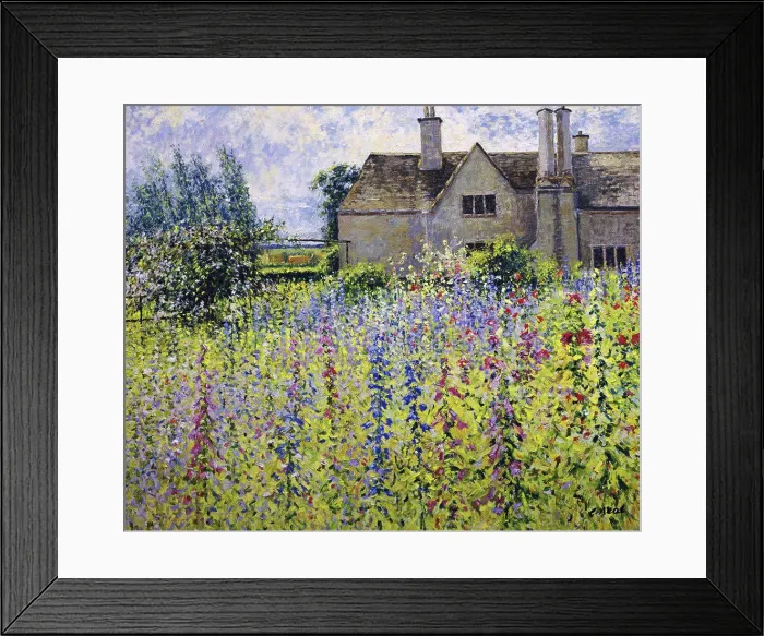 Framed Print : View to the Farm House (Morning, July), Lock Farm, Buscot Charles Neal (b.1951 / British) Oil on canvas