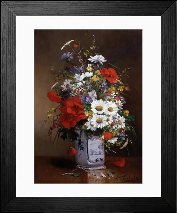 Framed Print : Vase of Poppies and Daisies Eugene Henri Cauchois (1850-1911 French) Framed Print : Vase of Poppies and Daisies Eugene Henri Cauchois (1850-1911 French)