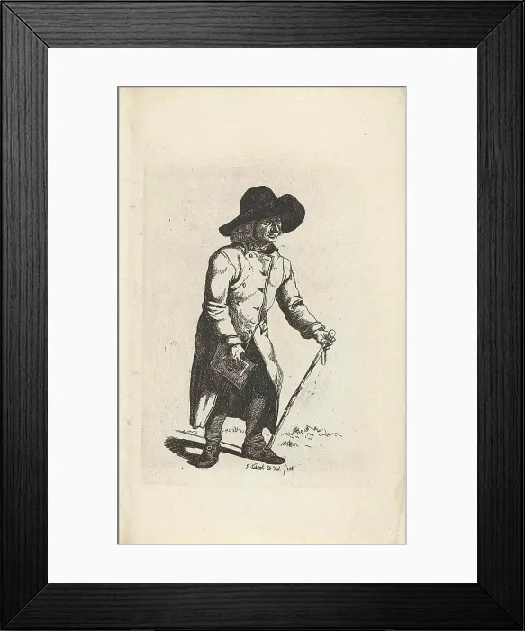 Framed Print : Man met een krant; Klaas Langenakker courant-ombrengen