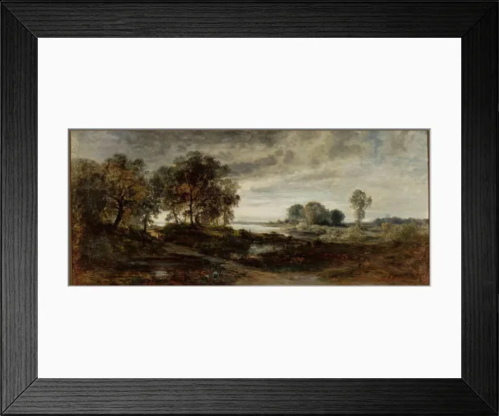 Framed Print : Landscape of the Oder River. Dressler, Adolf (1833-1881), painter Framed Print : Landscape of the Oder River. Dressler, Adolf (1833-1881), painter