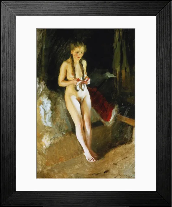 Framed Print : Signe. Anders Leonard Zorn (1860-1920). Oil on canvas. Dated 1912. 90.6 x 61cm
