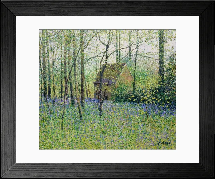 Framed Print : View to Bothy, Bluebell Wood, Cerney House by Charles Neal, b.1951 British