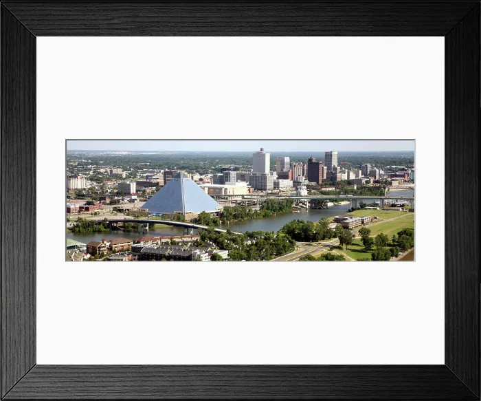 Framed Print : Panoramic photograph of the Memphis Tennessee cityscape and Pyramid Framed Print : Panoramic photograph of the Memphis Tennessee cityscape and Pyramid