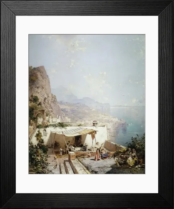 Framed Print : Amalfi - Gulf of Salerno; Amalfi - Golfe de Salerne. Franz Richard Unterberger (1832-1902). Oil on canvas. 80 x 68.5cm Framed Print : Amalfi - Gulf of Salerno; Amalfi - Golfe de Salerne. Franz Richard Unterberger (1832-1902). Oil on canvas. 80 x 68.5cm