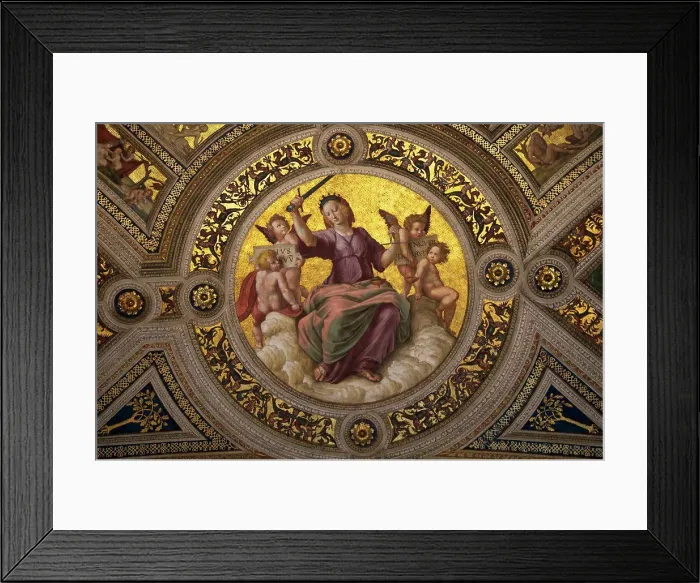 Framed Print : Lady Justice (Fresco in Stanza della Segnatura by Raphael (1483-1520) / Apostolic Palace Framed Print : Lady Justice (Fresco in Stanza della Segnatura by Raphael (1483-1520) / Apostolic Palace