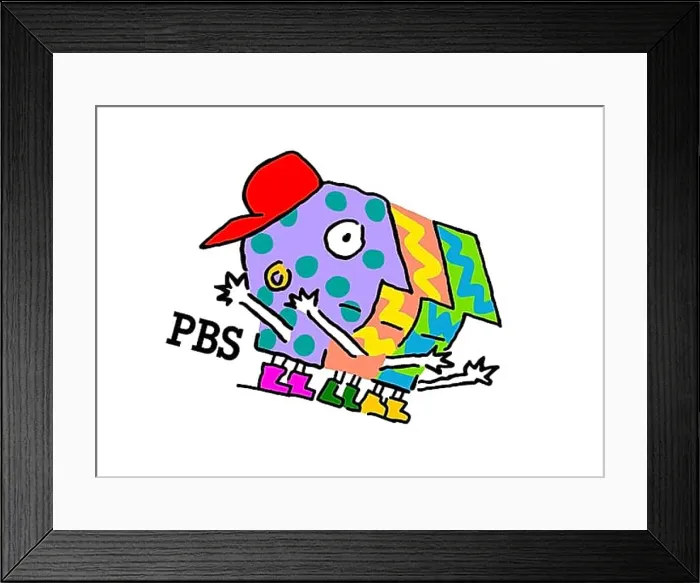 Framed Print : Rotated to right, PBS Kids Logo 1993, Historic Logo from 1993 Framed Print : Rotated to right, PBS Kids Logo 1993, Historic Logo from 1993