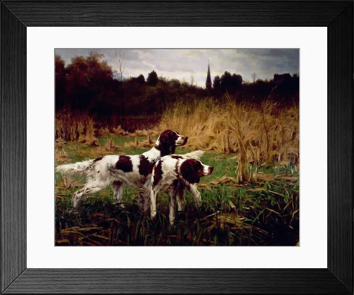 Framed Print : Setters Afield, Autumn by Percival Leonard Rosseau, (1859-1937) Framed Print : Setters Afield, Autumn by Percival Leonard Rosseau, (1859-1937)