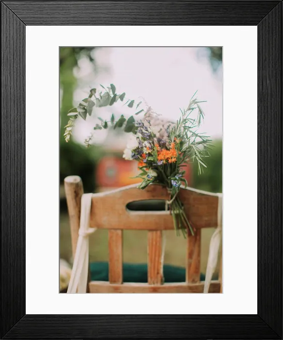 Framed Print : Alternative wedding, decoration, chair, flowers, medium close-up Framed Print : Alternative wedding, decoration, chair, flowers, medium close-up