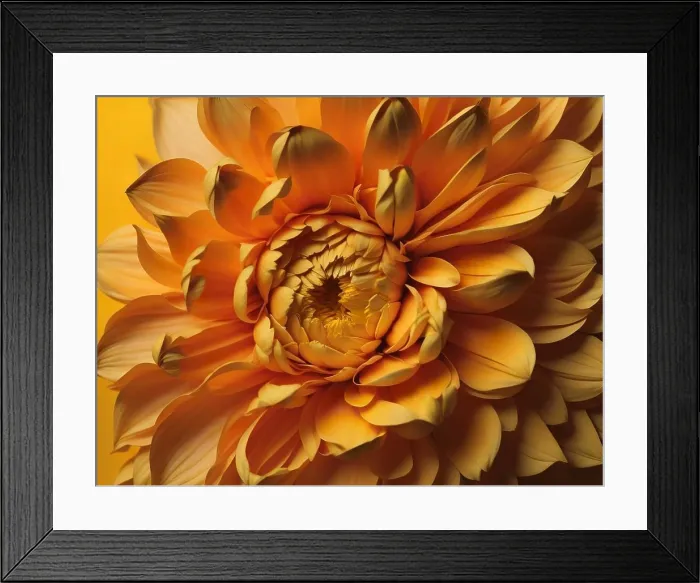 Framed Print : Orange dahlia flower close-up. Floral background. generative ai Framed Print : Orange dahlia flower close-up. Floral background. generative ai