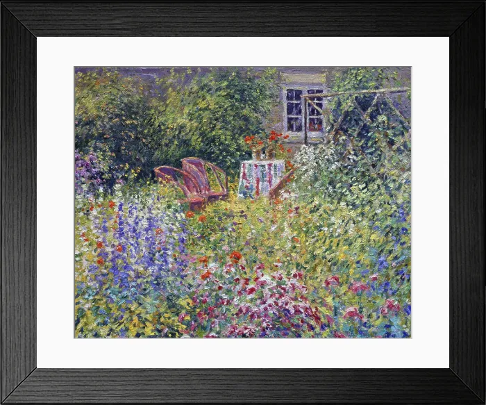 Framed Print : Border Composition with Garden Chairs Framed Print : Border Composition with Garden Chairs