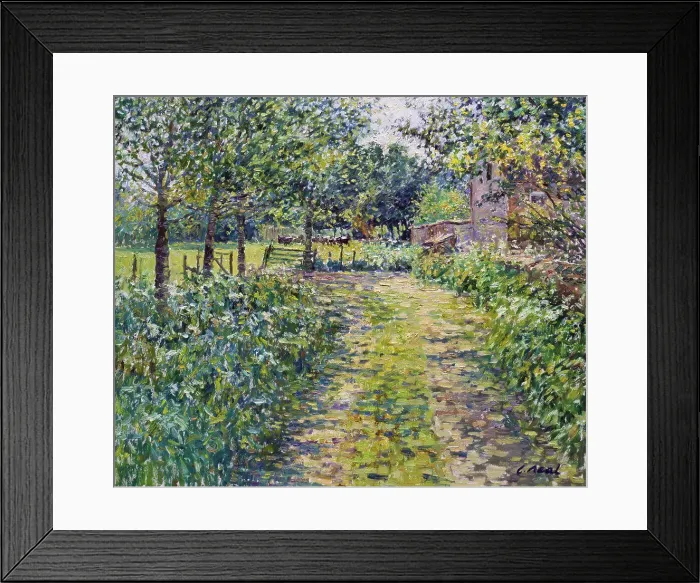 Framed Print : UK, Oxfordshire, Clanfield (Morning, July) by Charles Neal, oil on canvas, b.1951 British