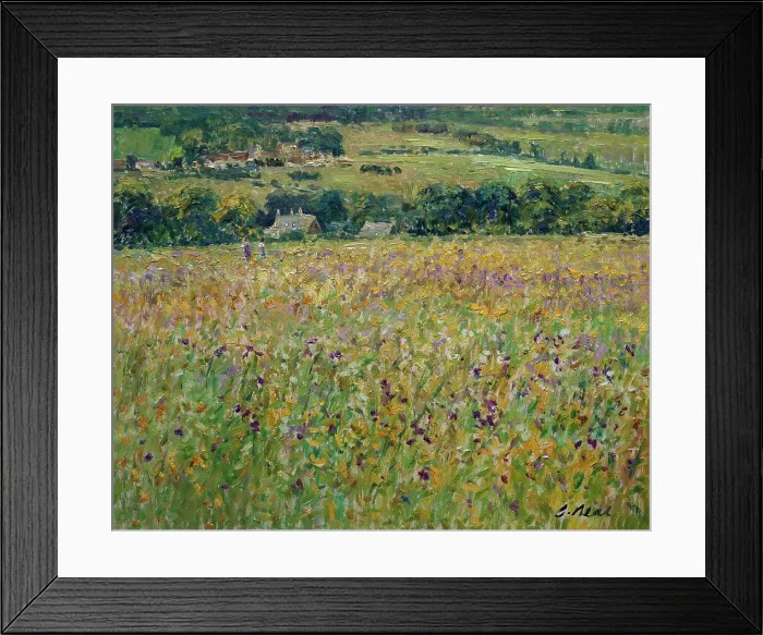 Framed Print : View Towards Colesbourne (Afternoon, August) by Charles Nea, oil on canvas, (b.1951) Framed Print : View Towards Colesbourne (Afternoon, August) by Charles Nea, oil on canvas, (b.1951)