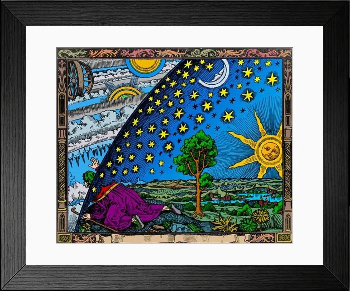 Framed Print : Flammarion Woodcut of the Discovery of the Heavenly Spheres