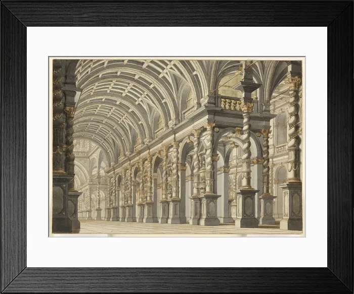 Framed Print : Stage Design: Vaulted Hall of a Palace Framed Print : Stage Design: Vaulted Hall of a Palace