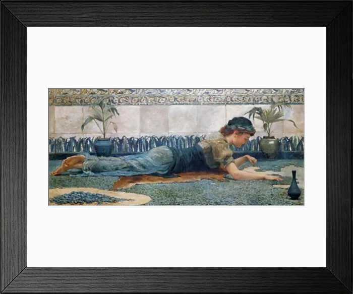 Framed Print : Blue Mosaic Edward Matthew Hale (1852-1924 British) Framed Print : Blue Mosaic Edward Matthew Hale (1852-1924 British)