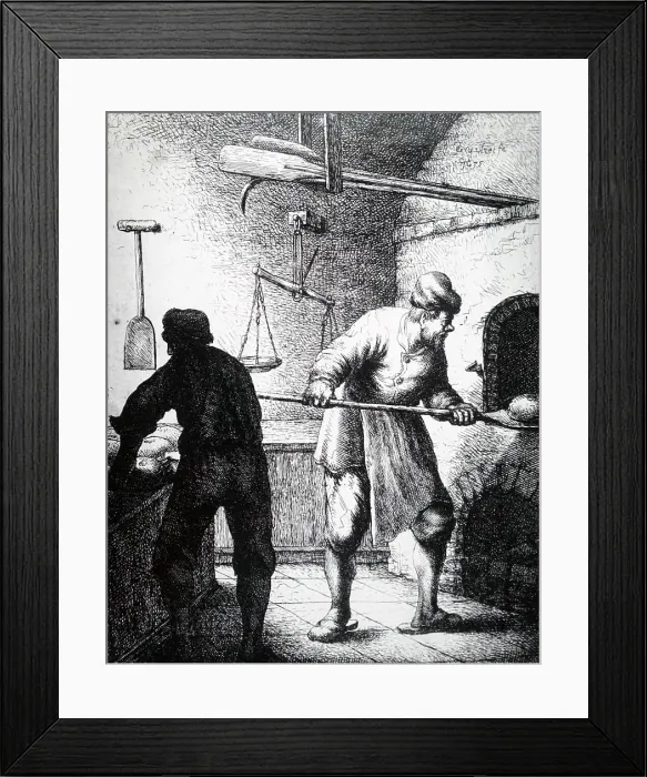 Framed Print : Etching titled The Baker's Shop by Jan Joris van Vliet Framed Print : Etching titled The Baker's Shop by Jan Joris van Vliet