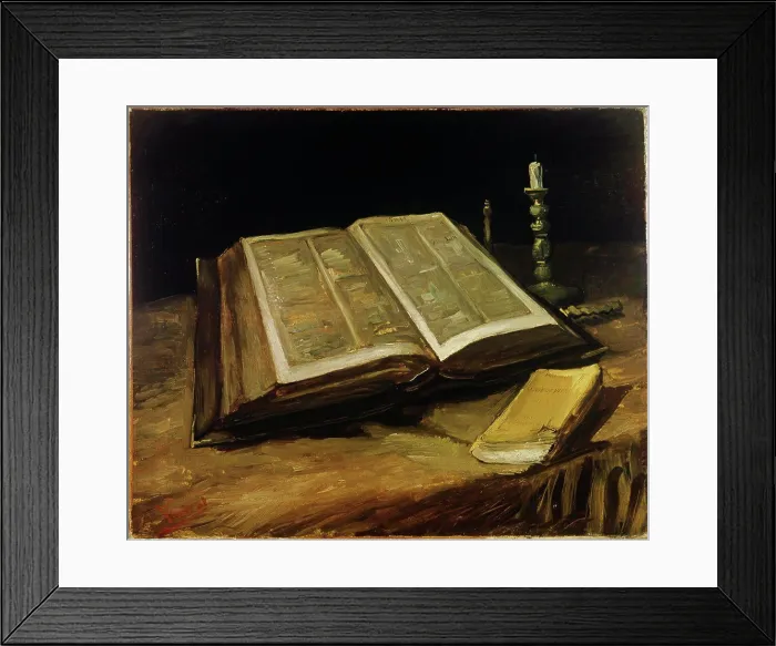 Framed Print : The Bible: Still Life 1885 Vincent van Gogh (1853-1890 / Dutch) Oil on canvas Van Gogh Museum, Amsterdam Framed Print : The Bible: Still Life 1885 Vincent van Gogh (1853-1890 / Dutch) Oil on canvas Van Gogh Museum, Amsterdam