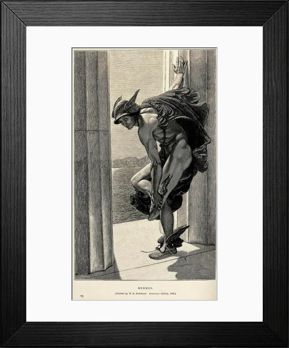 Framed Print : Mercury Hermes. Wood engraving by Jonnard after W.B. Richmond, 1866 Framed Print : Mercury Hermes. Wood engraving by Jonnard after W.B. Richmond, 1866