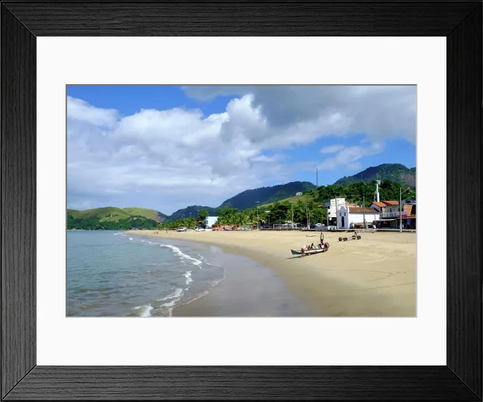 Framed Print : The beach in Abraao village on Ilha Grande, Brazil's Green Coast, Brazil, South America