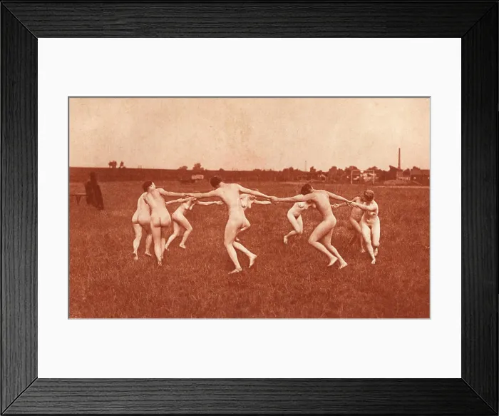 Framed Print : in Germany : La Ronde nude men and women dance round and round and round Date: 1930 Framed Print : in Germany : La Ronde nude men and women dance round and round and round Date: 1930