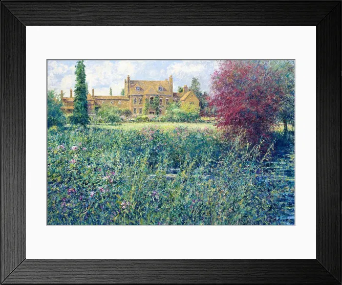 Framed Print : View to the Manor House from the Lily Pond- July, Afternoon 2004 Charles Neal (b.1951 / British) Oil on canvas Framed Print : View to the Manor House from the Lily Pond- July, Afternoon 2004 Charles Neal (b.1951 / British) Oil on canvas