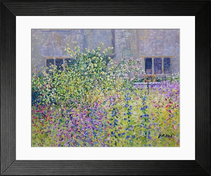 Framed Print : UK, Oxfordshire, Buscot, Scabious, Lock Farm (Afternoon, June) by Charles Neal, oil on canvas, b.1951 British Framed Print : UK, Oxfordshire, Buscot, Scabious, Lock Farm (Afternoon, June) by Charles Neal, oil on canvas, b.1951 British