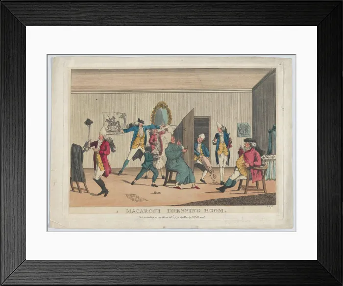 Framed Print : A Macaroni Dressing Room June 26, 1772 I Framed Print : A Macaroni Dressing Room June 26, 1772 I