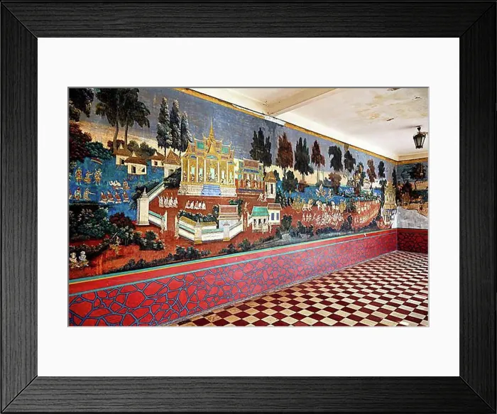 Framed Print : Murals of scenes from the Khmer (Reamker) version of the classic Indian epic Ramayana Framed Print : Murals of scenes from the Khmer (Reamker) version of the classic Indian epic Ramayana