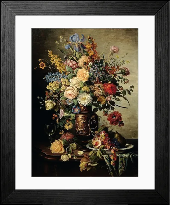 Framed Print : Vase of flowers, by Francesco Malacrea (1812-1866) Framed Print : Vase of flowers, by Francesco Malacrea (1812-1866)