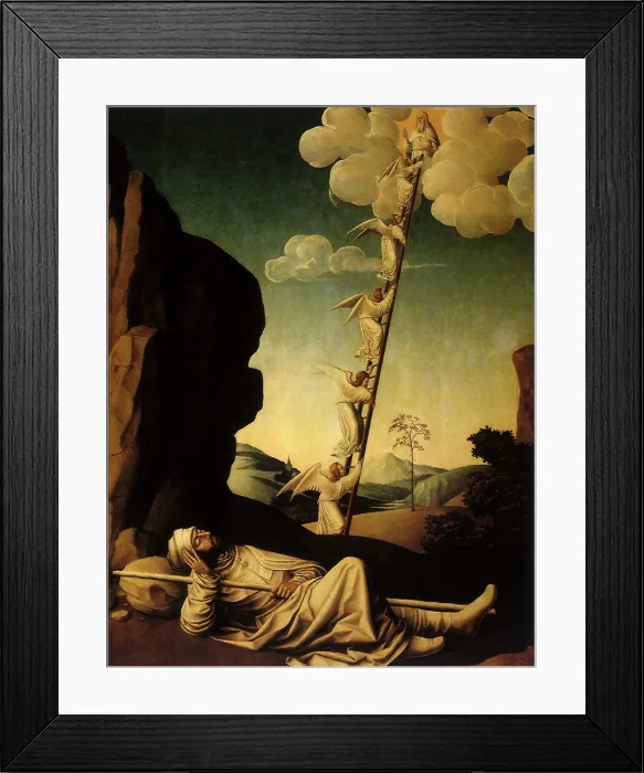 Framed Print : Jacobs Ladder, School of Avignon