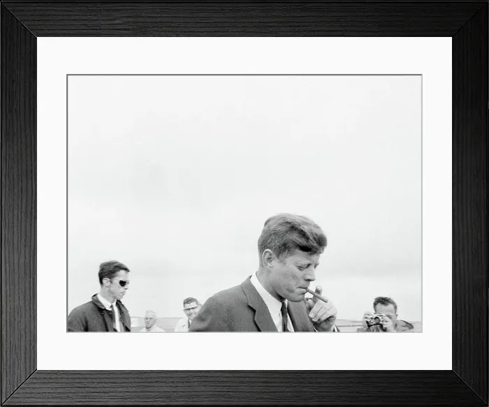 Framed Print : Weekend in Hyannis Port: President Kennedy with cigar