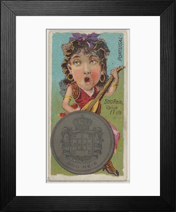 Framed Print : Portugal, 500 Reis, from the series Coins of All Nations (N72) Framed Print : Portugal, 500 Reis, from the series Coins of All Nations (N72)