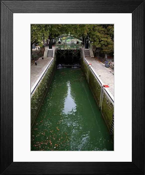 Framed Print : Barrage, Weir, Canal Saint-Martin, Navigation Canal, Paris, France, Europe Framed Print : Barrage, Weir, Canal Saint-Martin, Navigation Canal, Paris, France, Europe