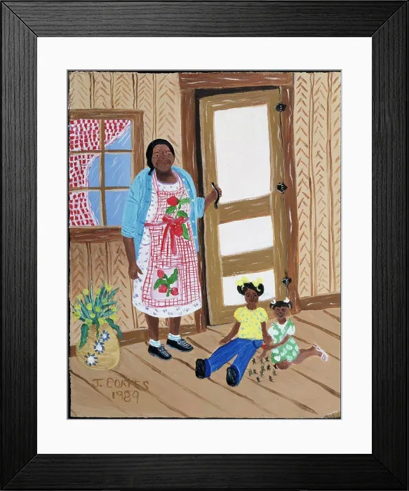 Framed Print : Playing Jacks 1992 Jessie Coates (20th C. / American) Acrylic on masonite Private Collection